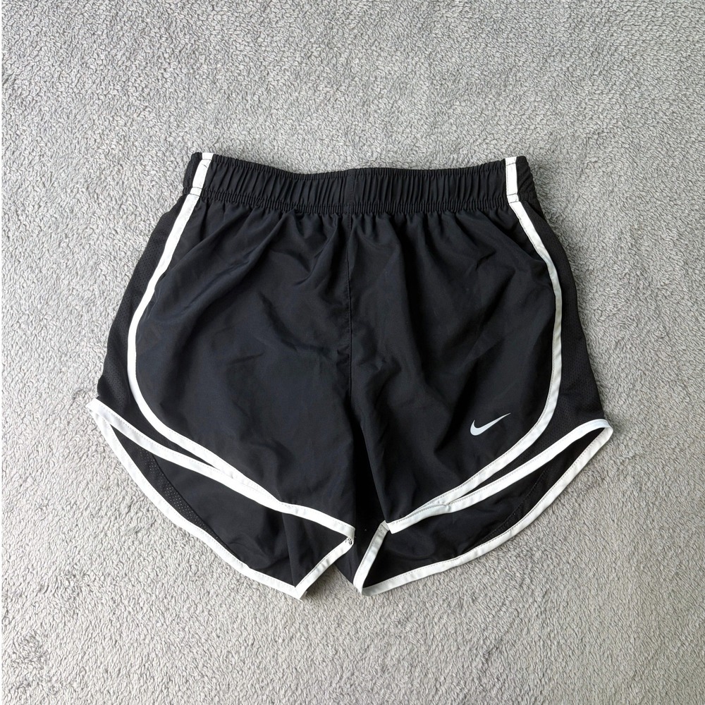 Nike Dri-Fit Running Shorts Womens XS Black White Tempo Athletic Gym Workout